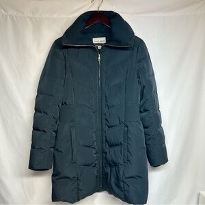 Cole Haan Signature Knee Length Puffer Coat Down/Feathers Navy Blue Women Sz M